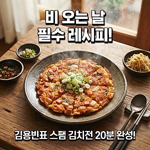 김용빈 스팸 김치전 레시피, 비 오는 날 생각나는 초간단 요리 방법
