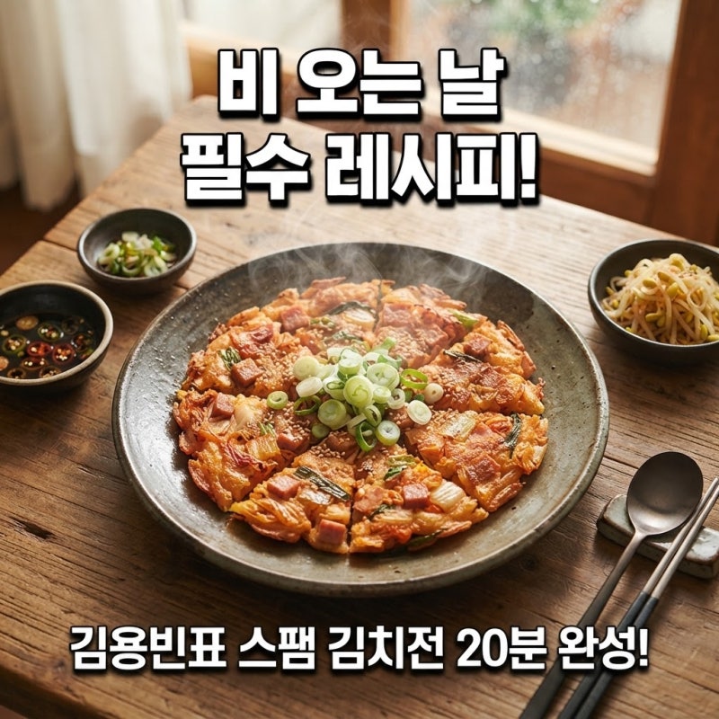 김용빈 스팸 김치전 레시피, 비 오는 날 생각나는 초간단 요리 방법