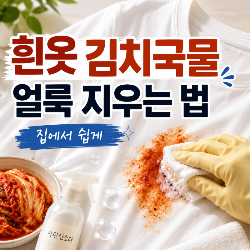 흰옷 김치국물 얼룩 지우는 법｜바로 묻었을 때부터 말라버린 자국까지