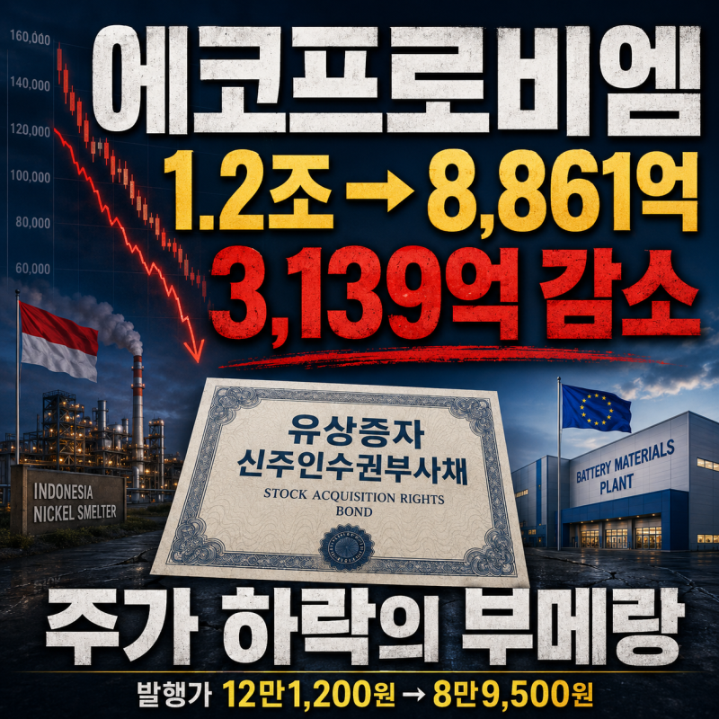 에코프로비엠 유상증자 1.2조가 8861억, 주가 하락이 만든 문제