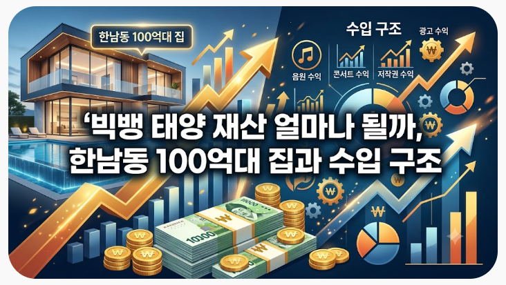 빅뱅 태양 재산 얼마나 될까, 한남동 100억대 집과 수입 구조