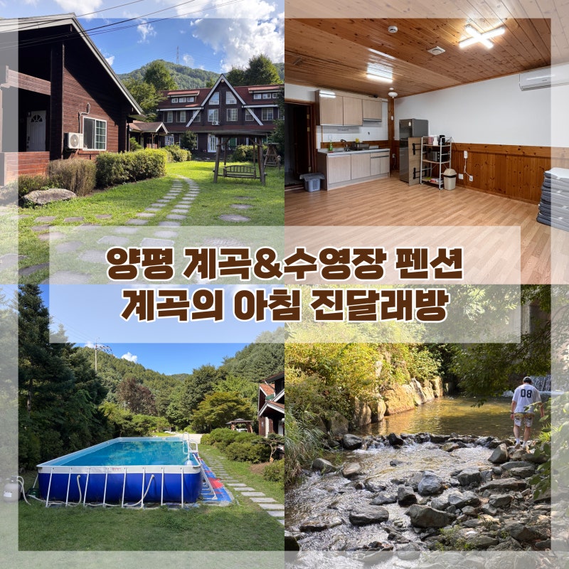 양평 계곡 펜션 대형 수영장 있는 숙소 계곡의아침