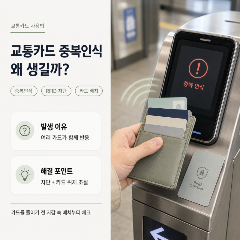 교통카드 중복인식 왜 생길까? RFID 차단 원리와 카드지갑 넣는 법