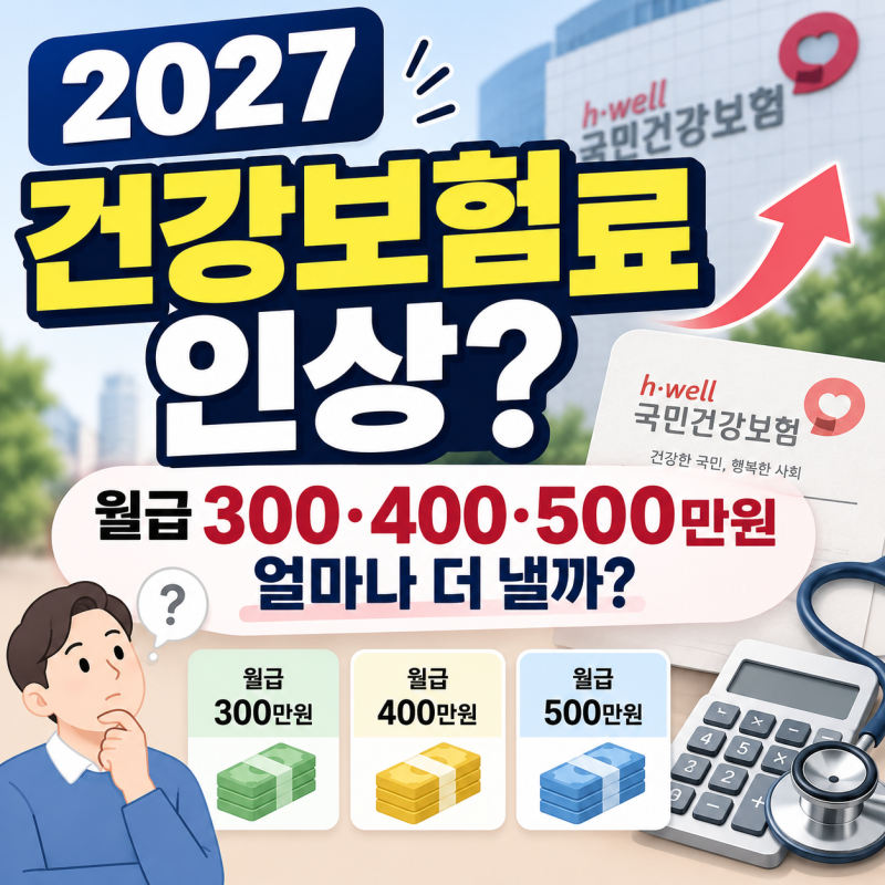 2027 건강보험료 인상 검토, 월급 300·400·500만원이면 얼마나 더 낼까?