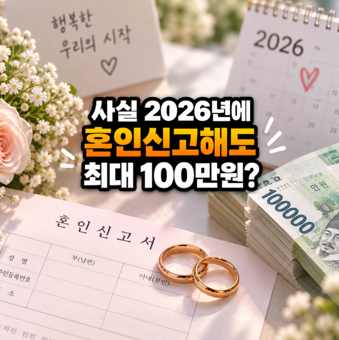 2027년 결혼지원금 100만원 준다는데, 맞벌이 혼인신고 올해 미루면 이득일까?