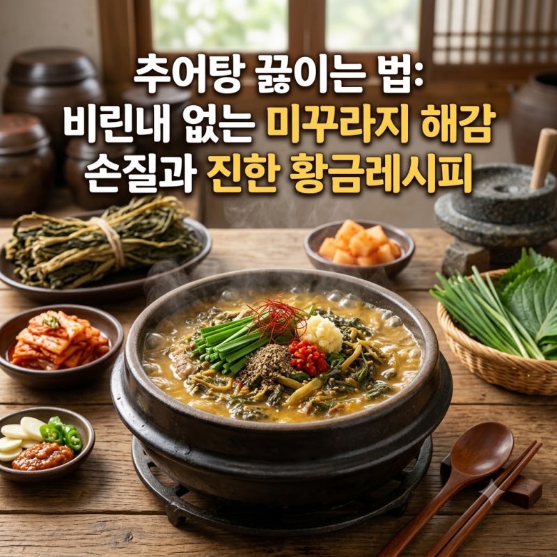 추어탕 끓이는 법: 비린내 없는 미꾸라지 해감 손질과 진한 황금레시피