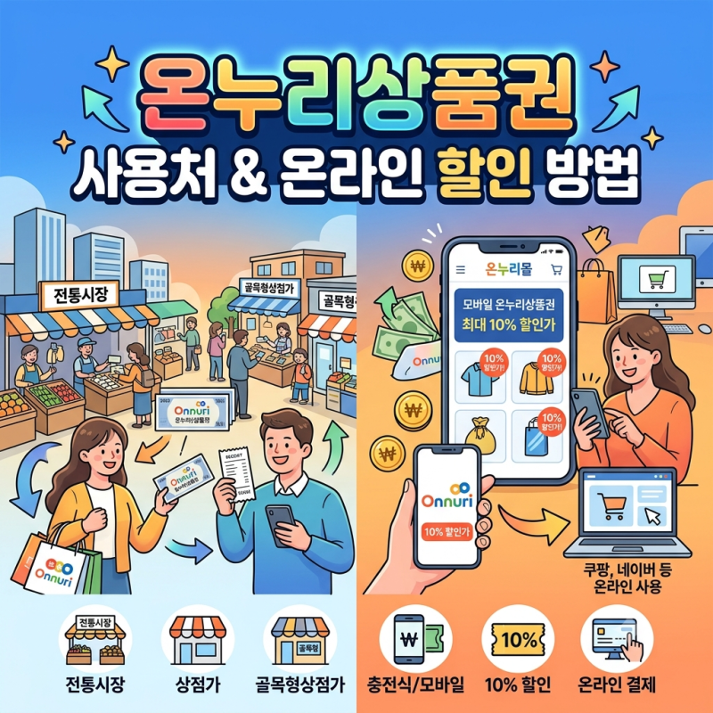 온누리상품권 사용처와 온라인 할인 방법(+가전제품 10% 싸게 사는 법)