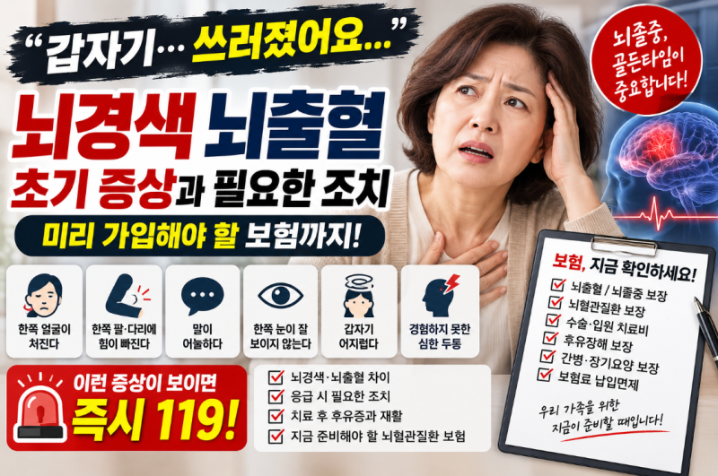 “갑자기… 쓰러졌어요” 뇌경색·뇌출혈, 이 증상 보이면 바로 119｜치료보다 무서운 후유증....