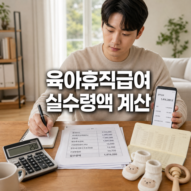 육아휴직급여 실수령액 계산법 – 세금·4대보험 떼고 얼마