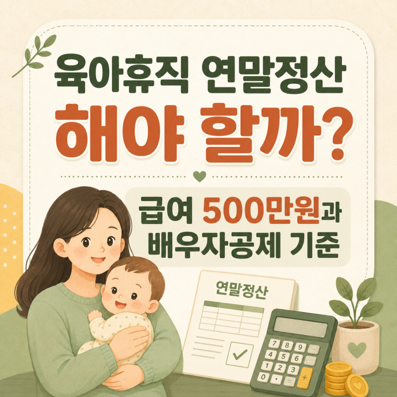 육아휴직 연말정산 해야 할까 급여 500만원과 배우자공제 기준
