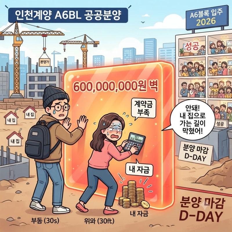 2026 인천계양 A6블록 공공분양, 663가구 중 내 자금이 막히는 지점