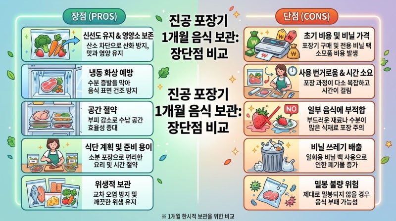 식재료 장기 보관 진공 포장기 한 달 사용 장단점 솔직 비교