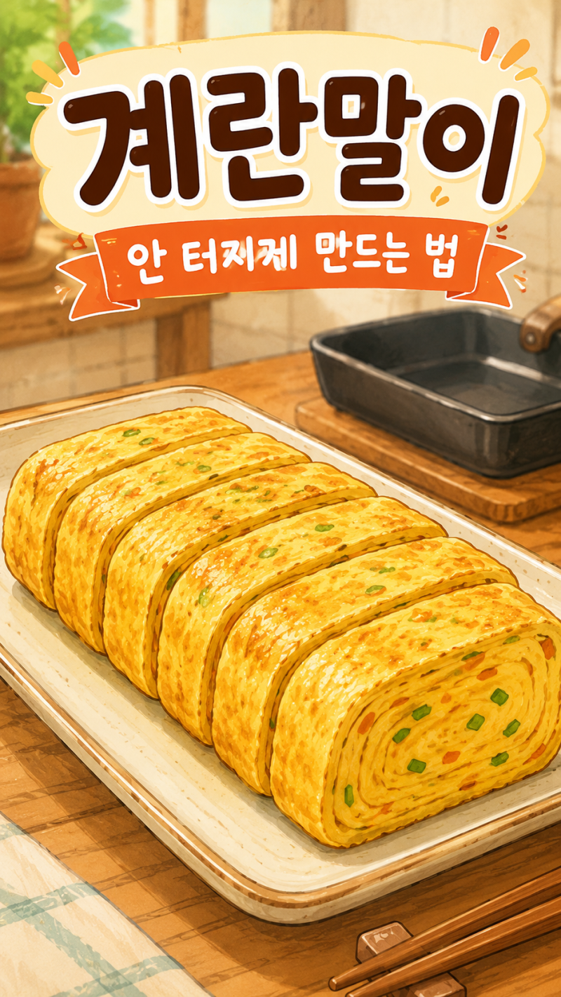 계란말이 안 터지게 만드는 법, 예쁘게 마는 타이밍이 따로 있어요