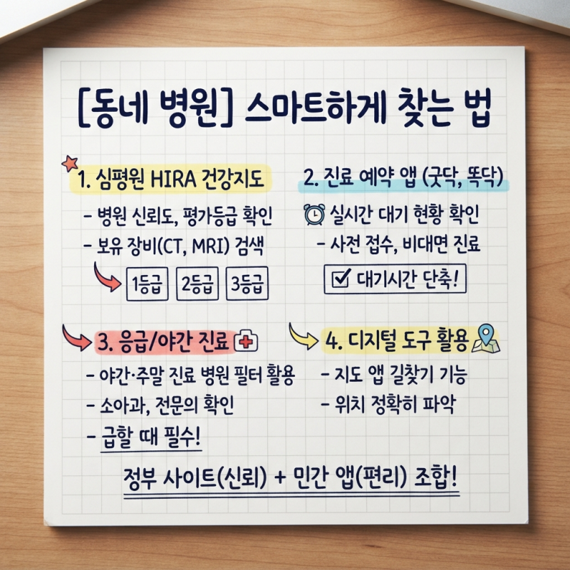 동네 병원 정보 찾는 법 건강보험심사평가원 활용부터 예약 앱 사용까지