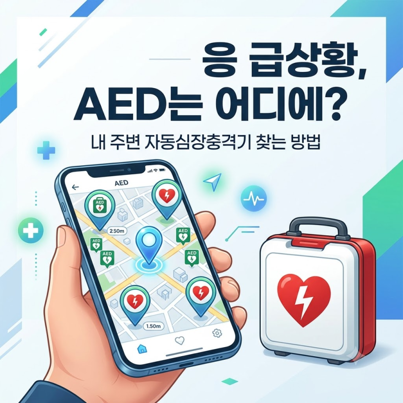 [응급처치 필수정보] 우리 집 근처 AED(자동심장충격기) 어디 있을까? 실생활 위치 찾기 앱 & ....
