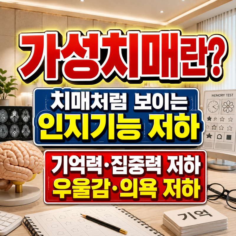 가성치매란? 치매와 다른 초기 증상, 우울증 원인부터 검사 치료 회복까지