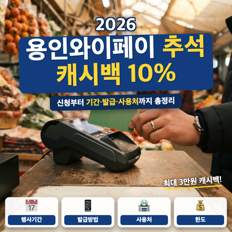 용인와이페이 추석 캐시백 10% 총정리 (+ 발급방법, 사용처, 최대 3만원)