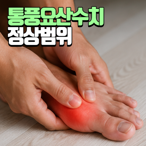 통풍 요산수치 기준 몇일까? 정상 범위와 높으면 생기는일