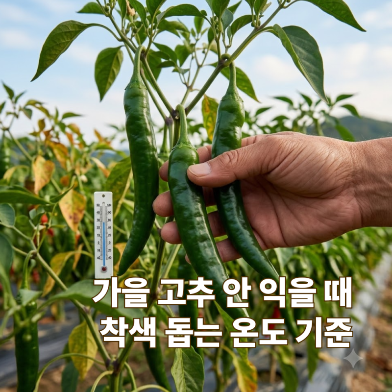 가을 고추 붉게 물들지 않을 때 대처법, 서리 내리기 전 익히는 비결