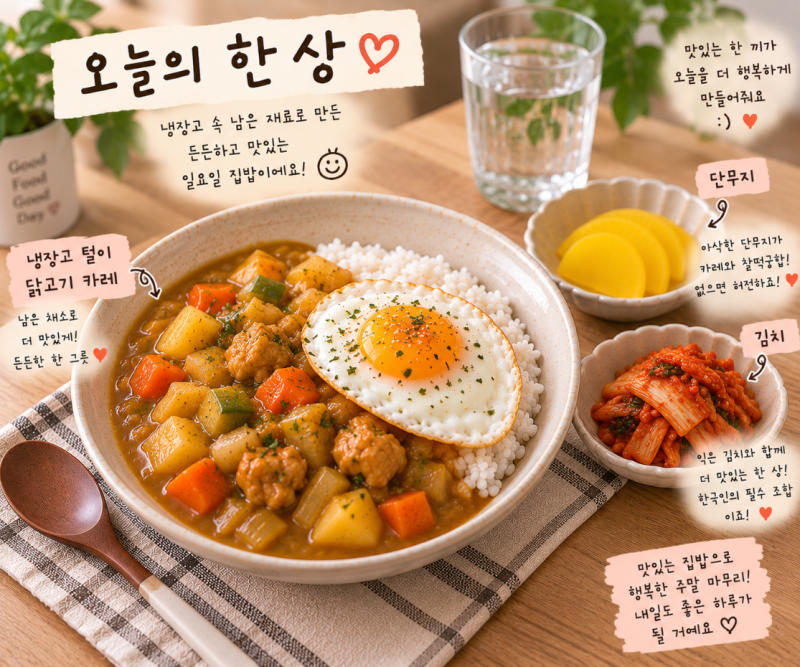 집밥레시피_냉장고 털이 닭고기 카레