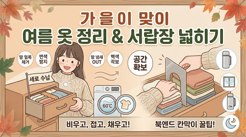 **가을맞이 여름 옷 정리하고 서랍장 수납공간 넓힌 방법**