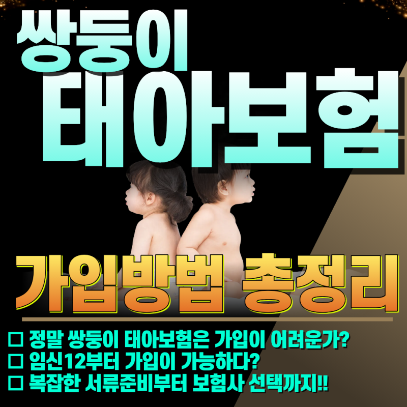 쌍둥이 태아보험 어떻게 가입해야할까? 총정리