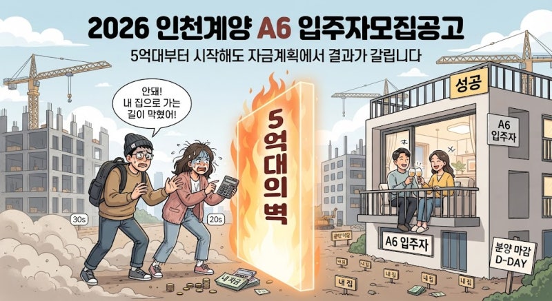 2026 인천계양 A6 청약일정, 663가구 중 내 자금으로 가능한 타입은?