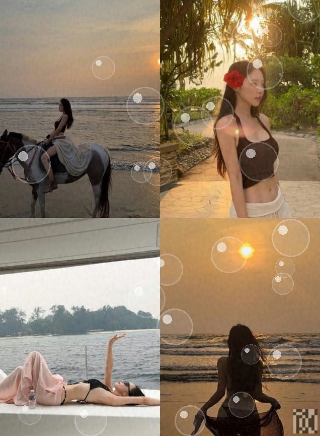 이솔이, 비키니 해변 승마까지…코타키나발루서 무슨 일이 있었나