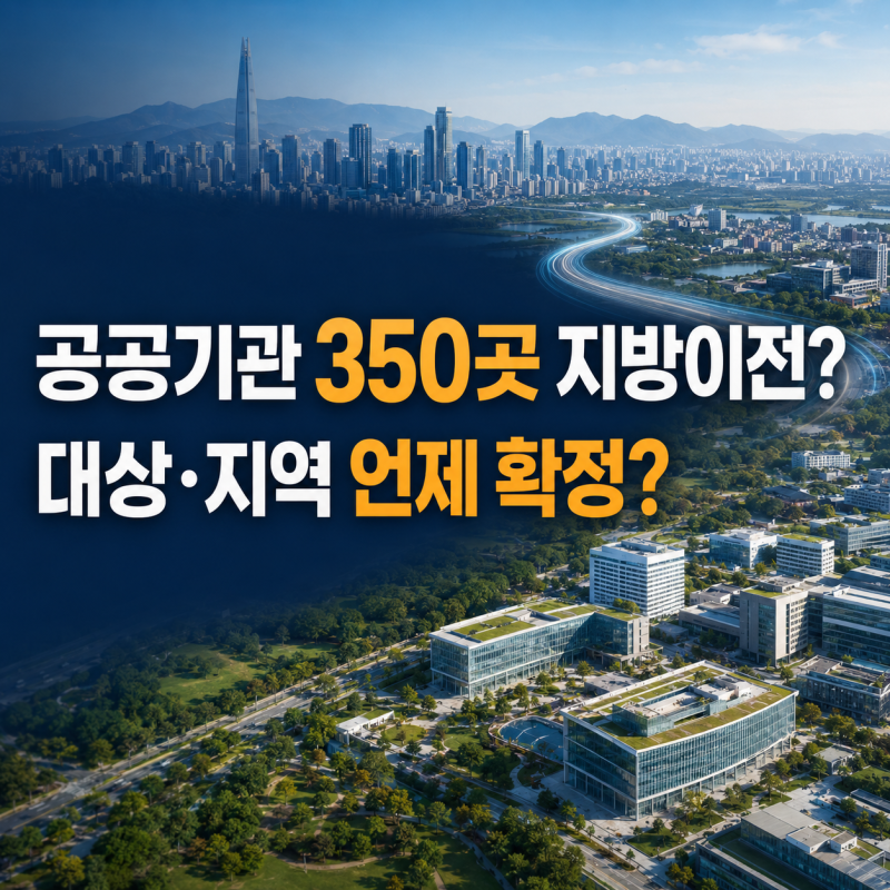 공공기관 350곳 지방 이전｜대상 기관·지역은 언제 확정될까?