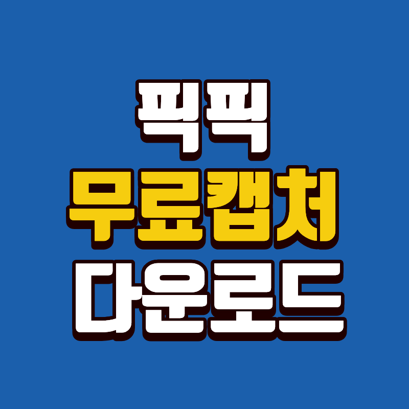 픽픽 다운로드 무료 캡처 프로그램 사용법