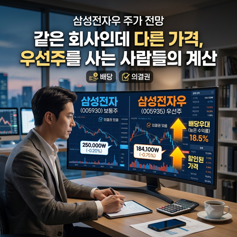 삼성전자우 주가 전망 "같은 회사인데 다른 가격, 우선주를 사는 사람들의 계산"