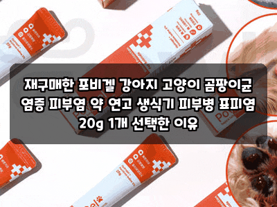 재구매한 포비겔 강아지 고양이 곰팡이균 염증 피부염 약 연고 생식기 피부병 표피염 20g 1개 ....