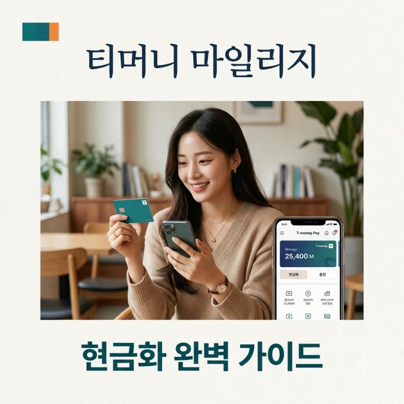 티머니 마일리지 출금, 현금화 방법 완벽 정리! 500원 수수료 절약 팁까지