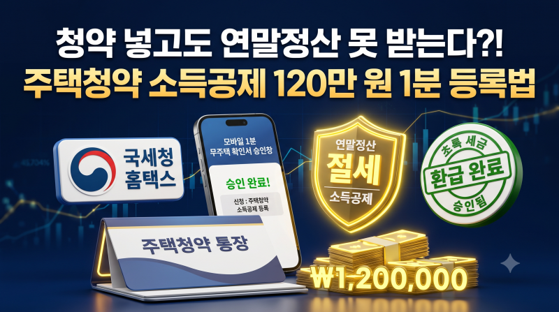 "청약통장 넣고도 연말정산 못 받는다고?!" 주택청약 소득공제 120만 원 등록 & 무주택 확인서 ....