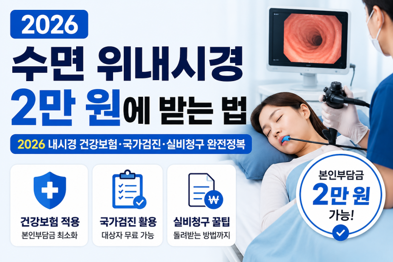 2026 위내시경·대장 내시경 건강보험 완전정복[국가검진·수면 실비 청구 총정리]