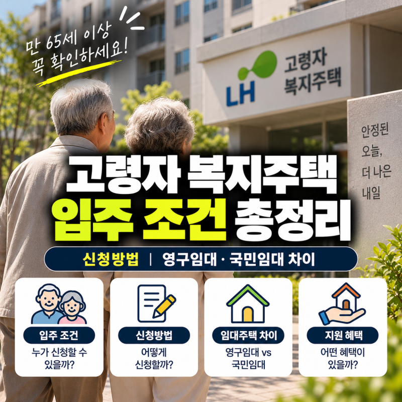 고령자 복지주택 입주 조건, 신청방법, 영구임대·국민임대 차이 총정리｜만 65세 이상이면 ....