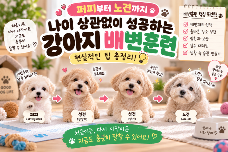 퍼피부터 노견까지 나이 상관없이 성공하는 강아지 배변훈련 현실적인 팁 총정리
