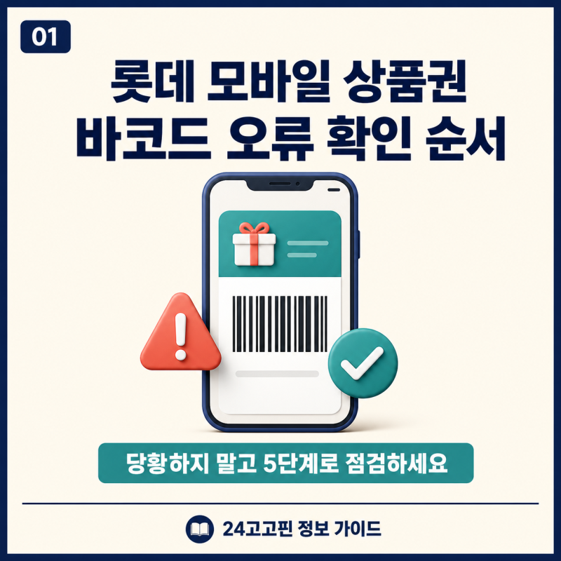 롯데 모바일 상품권 바코드 오류가 날 때 확인 순서