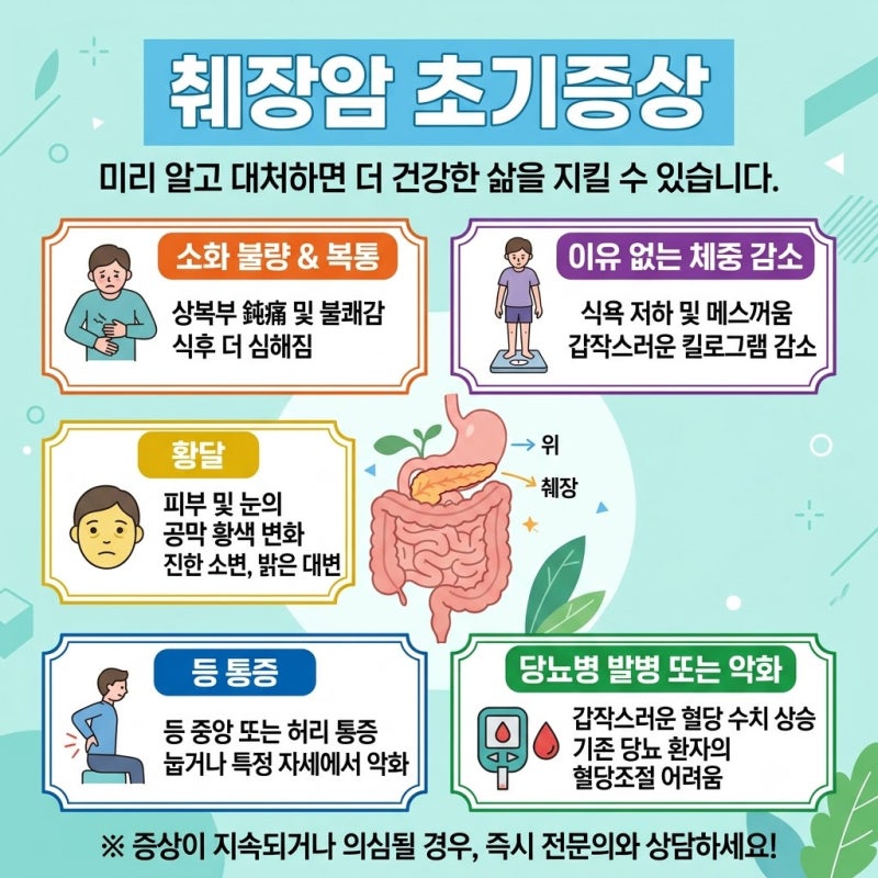 췌장암 초기증상 총정리, 등 통증보다 먼저 오는 신호 있대요