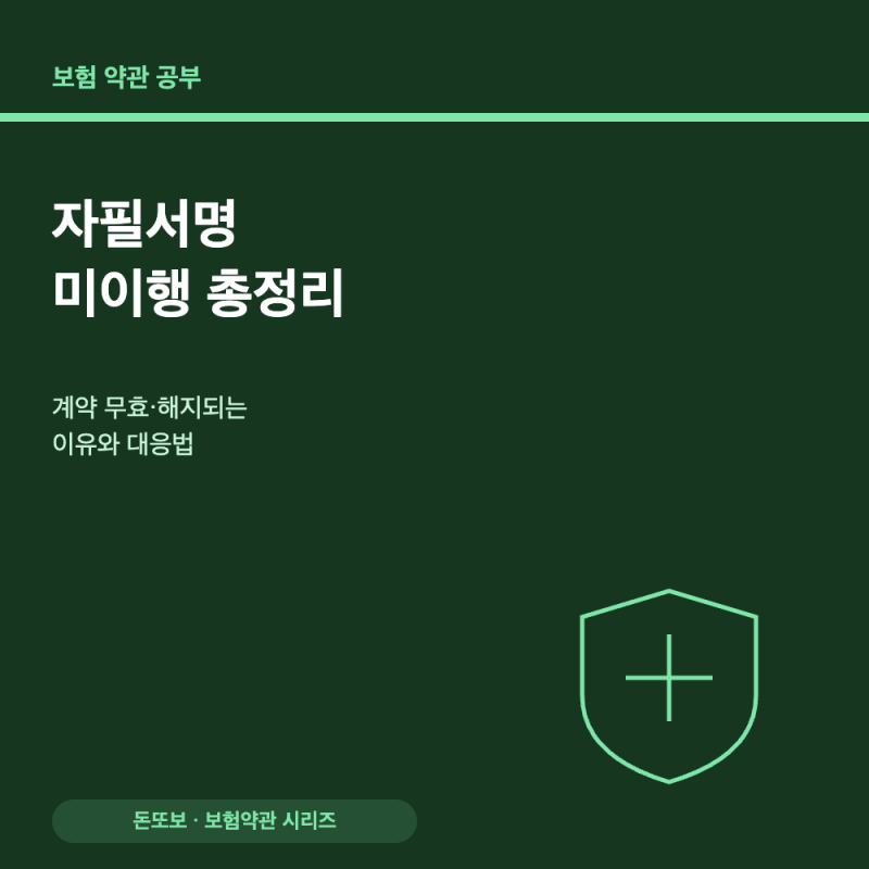 보험 자필서명 미이행 - 계약 무효·해지되는 이유 총정리