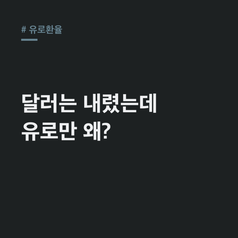 유로환율 1500원대? 원달러 하락에도 안 내리는 진짜 이유