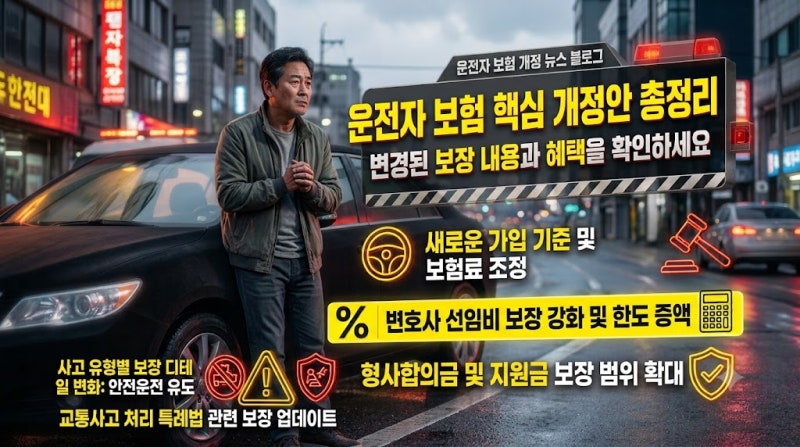 "자동차보험 있으니 안심?" 2026년 운전자보험 개정안과 필수 비교 총정리