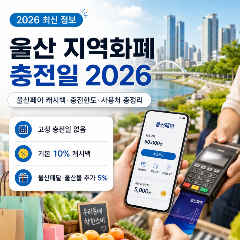 울산 지역화폐 충전일 2026｜울산페이 캐시백·충전한도·사용처 총정리