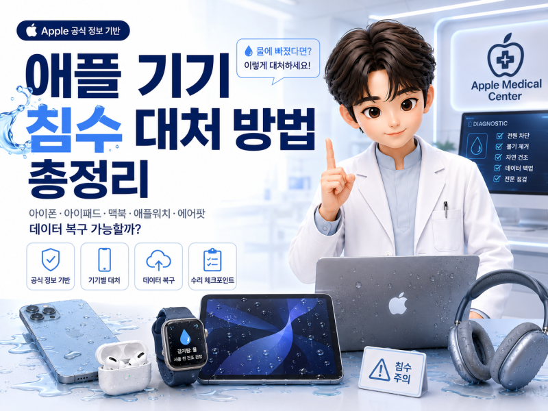 아이폰 침수됐을 때 어떻게 해야 할까? 애플 기기별 대처법 총정리ㅣ아이폰·아이패드·맥북....