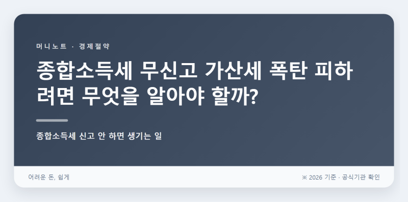 종합소득세 무신고 가산세 폭탄 피하려면 무엇을 알아야 할까?