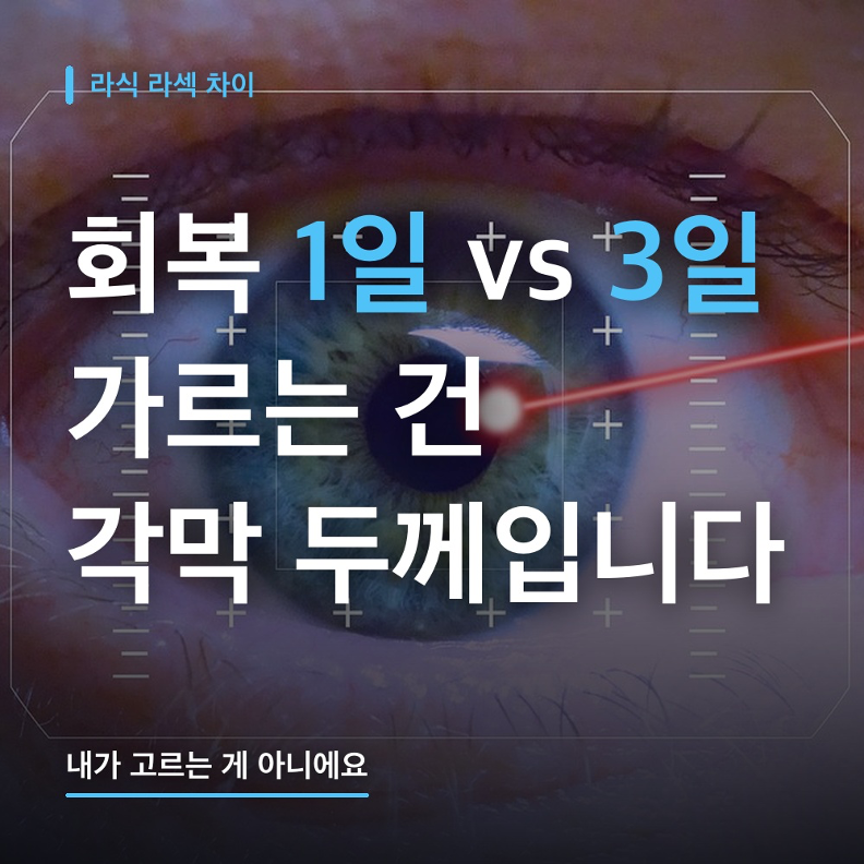 라식 라섹 차이 완벽정리! 고르는 게 아니라 각막 두께가 정합니다 (회복 1일 vs 3일·부작용 ....