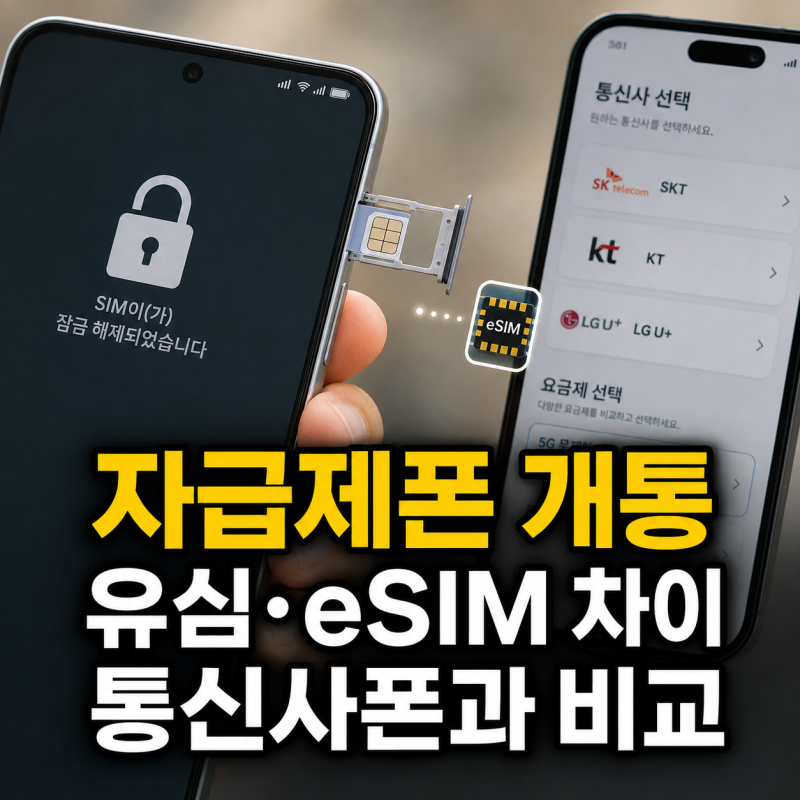자급제폰 개통방법 총정리 아이폰·갤럭시 유심·eSIM과 통신사폰 차이