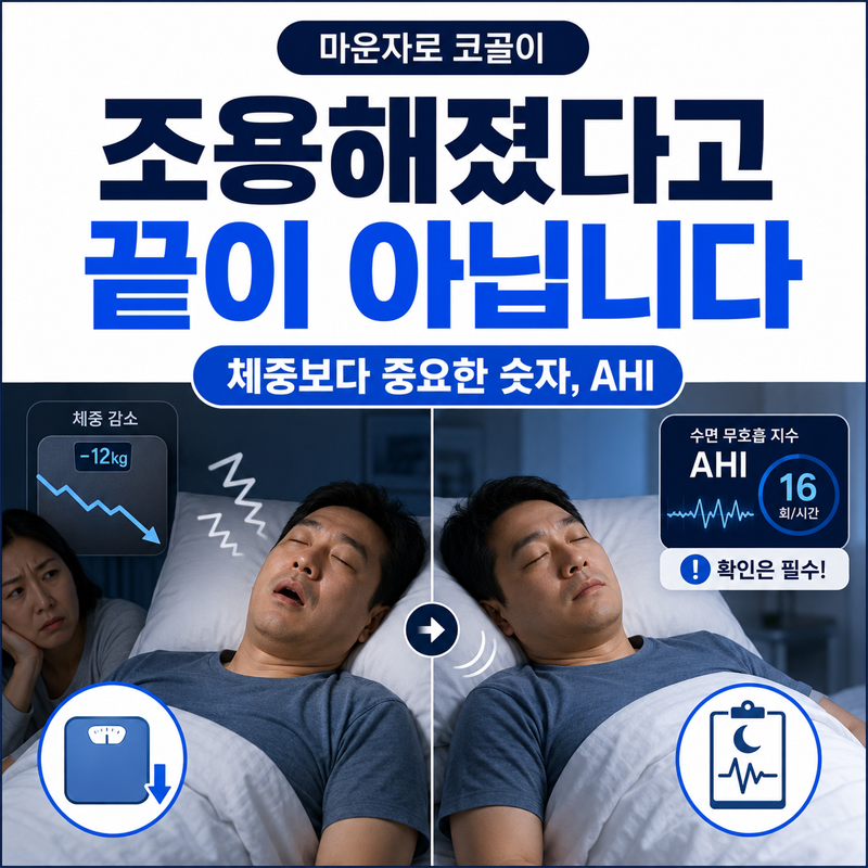 마운자로 코골이, 조용해졌다고 끝이 아닙니다 체중보다 중요한 숫자