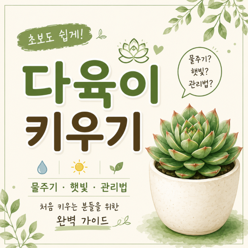 다육이 키우기 초보도 쉽게! 물주기와 햇빛 관리법