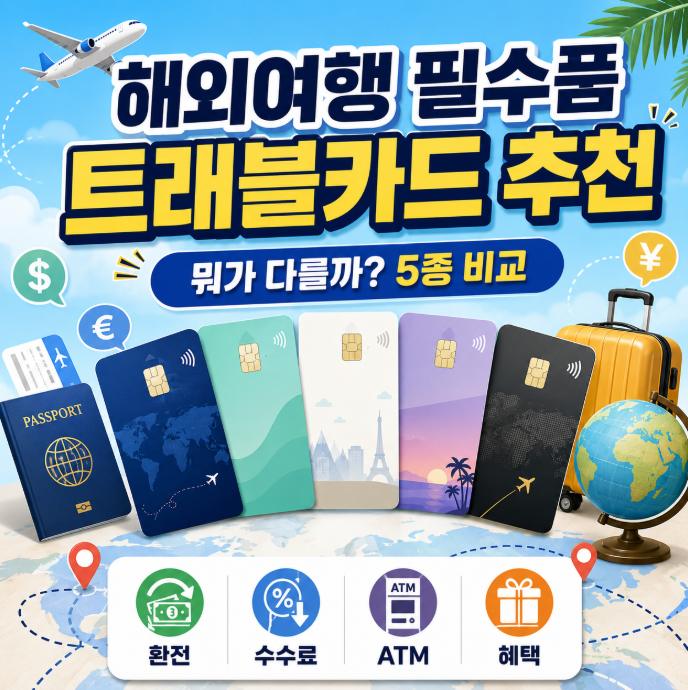 해외여행 필수품 트래블카드 추천 - 뭐가 다를까? 5종 비교해봤다